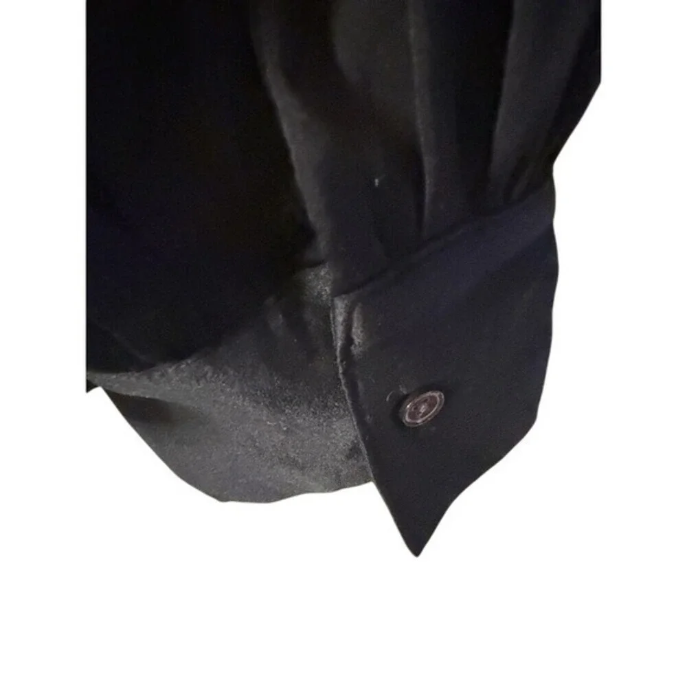 Banana Republic Women's Top Size M Black Puff Sleeve Collar Minimalist Office